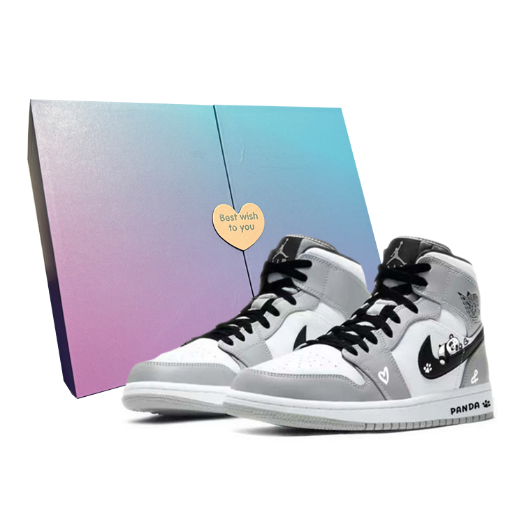 Jordan Air Jordan 1 Anti-Slip Wear-Resistant Mid-Top Vintage Basketball Shoes Men's Smoke Gray