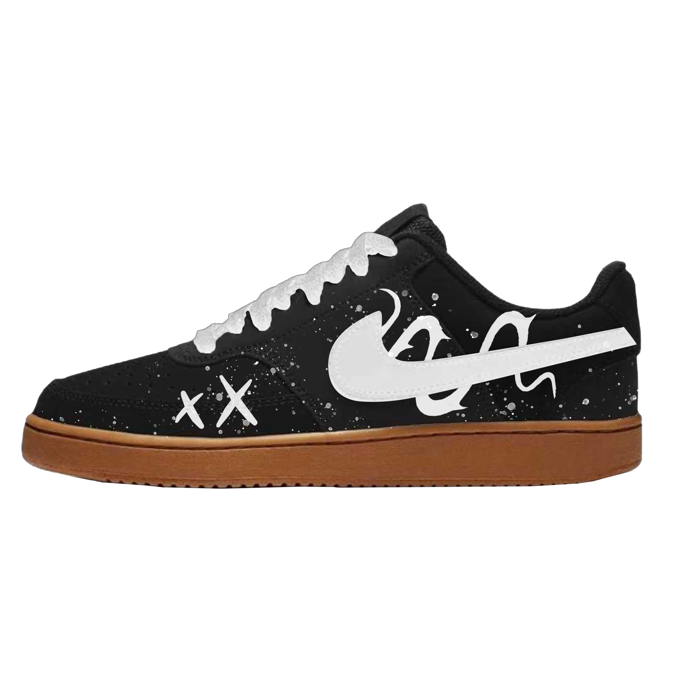 Nike Court Vision 1 Skateboard Shoes Men's Low top Black