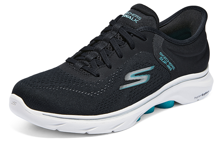 Skechers GO WALK 7 Cushioned Anti-Slip And Wear-Resistant Lightweight Low-Top Casual Running Shoes Women's Black Blue
