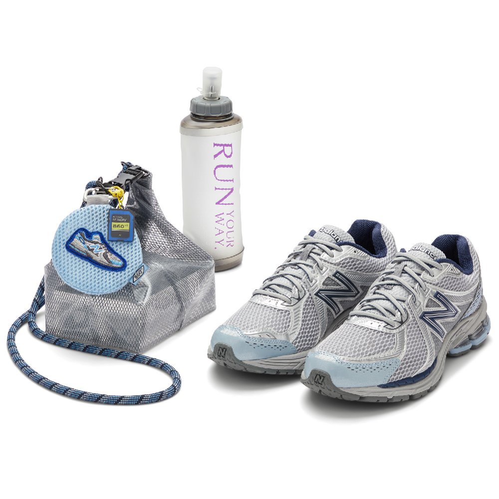 New Balance NB 860 V2 Anti-Slip And Wear-Resistant Breathable Low-Top Casual Running Shoes Unisex Silver Gray Blue