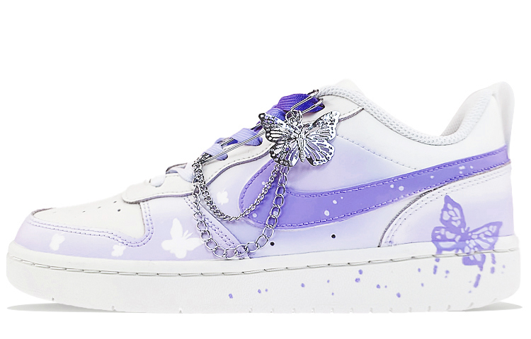 Nike Court Borough Series Skateboard Shoes Women's Low top Purple/White