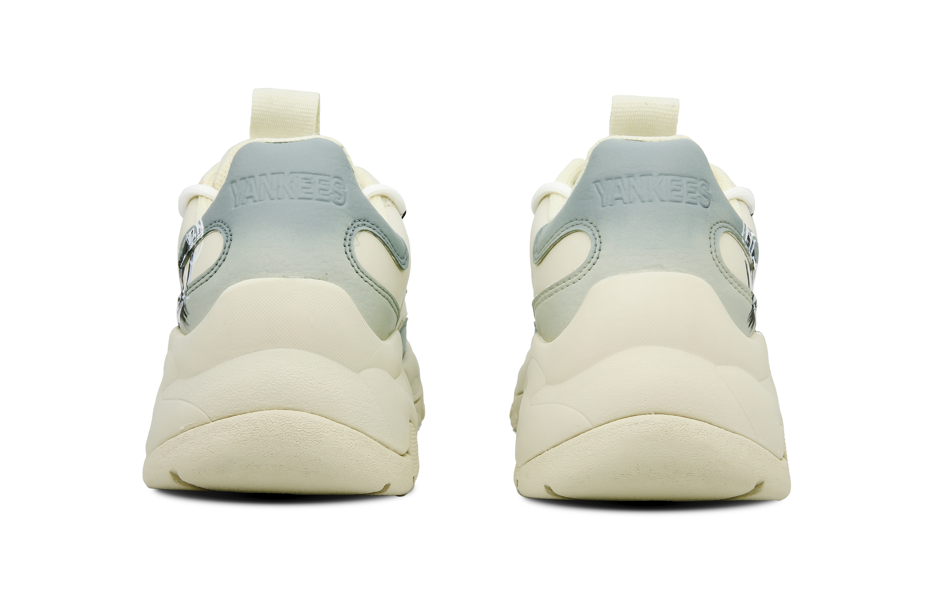 MLB Big Ball Chunky Wear-Resistant Height Increasing Low-Top Chunky Sneakers Unisex Beige Gray Blue