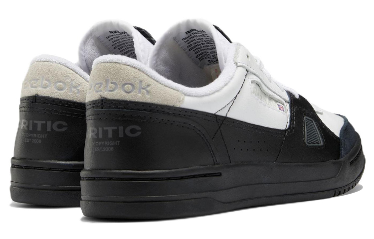 Reebok Lt Court Cozy Wear resistant Skateboarding Shoes Unisex White Black