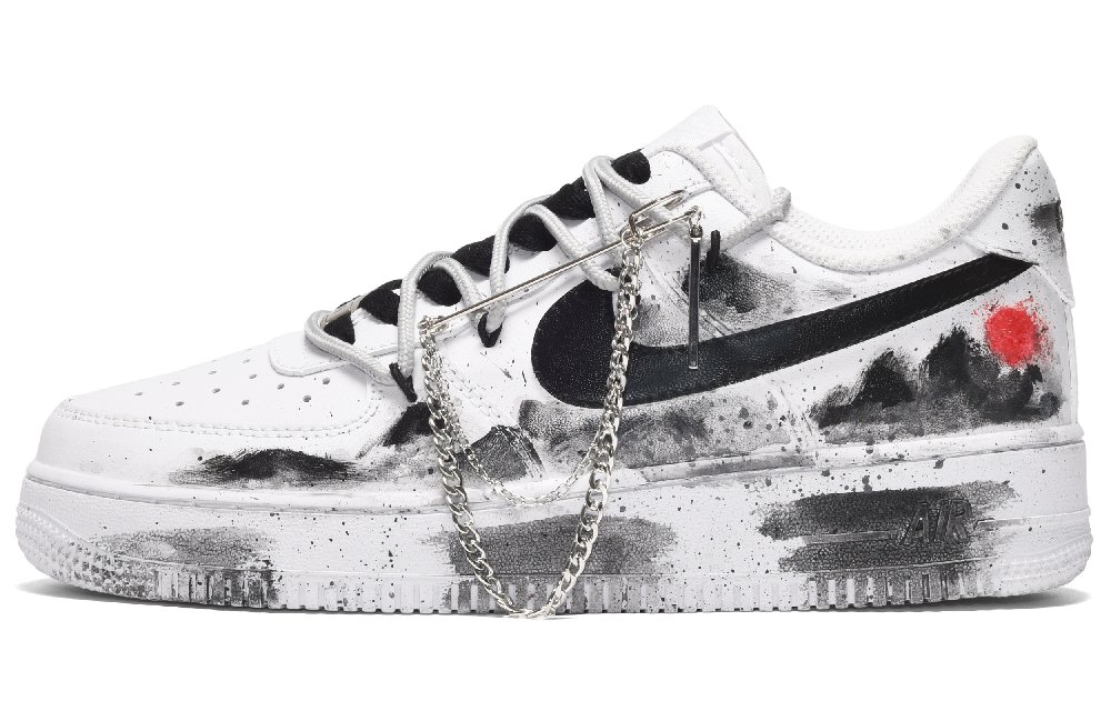Nike Air Force 1 CUS ID CNY New Chinese Style Low-Top Skateboard Shoes Men's White Gray