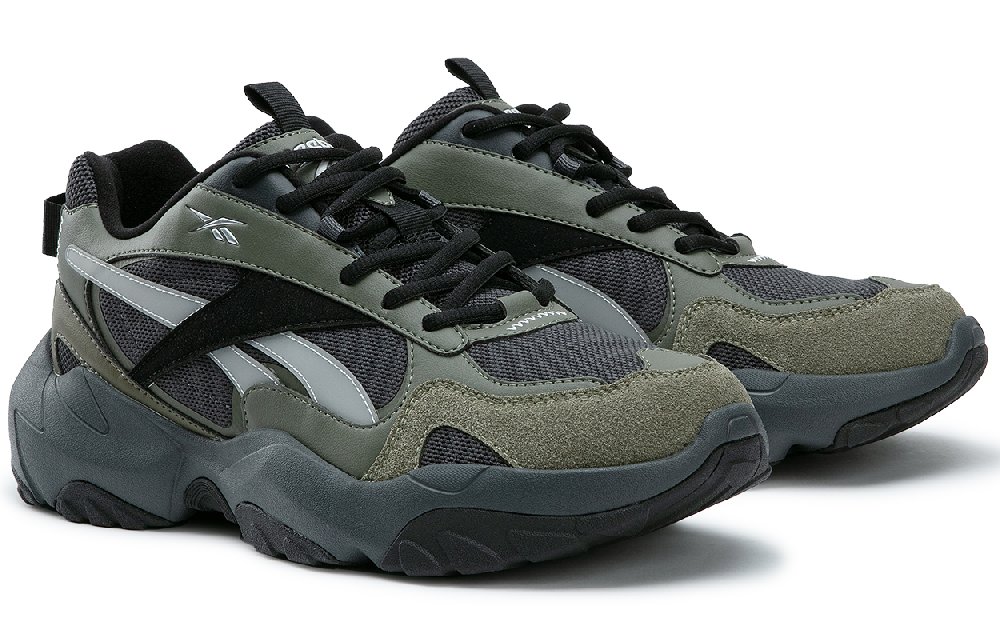 Reebok FLUFFI PUFF CN Low Top Running Shoes Unisex Gray Green