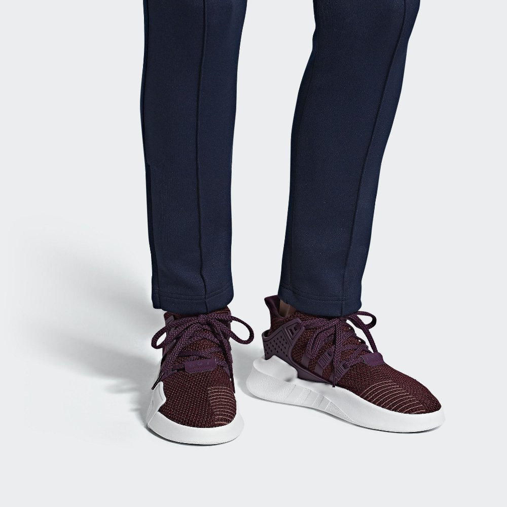 Adidas Originals Eqt Bask Adv Mid Top Casual Shoes Women's Burgundy
