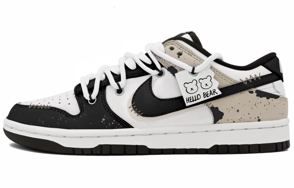 Nike Dunk Low-Top Skateboard Shoes Women's Black Brown