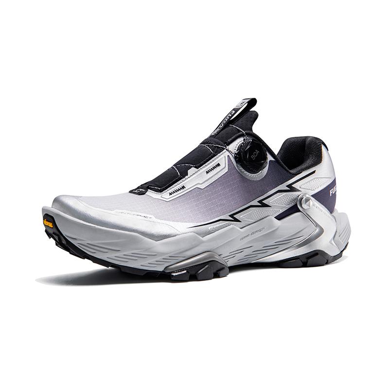 KAILAS FUGA DU BOA Running Shoes Women's Low Top Cloud White Metallic Silver/Ink Black/Dark Gentian Purple Metallic Silver
