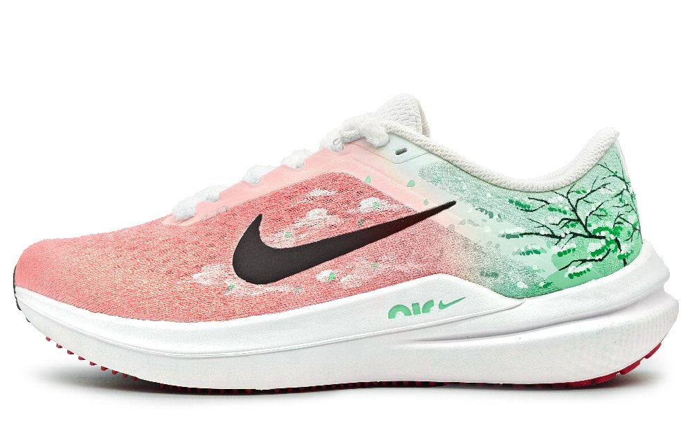 Nike Air Winflo 10 Cushioned Slip-Resistant Running Shoes Men's Pink Green