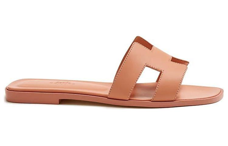 HERMES Oran Sandal Granit Rose Calfskin Leather