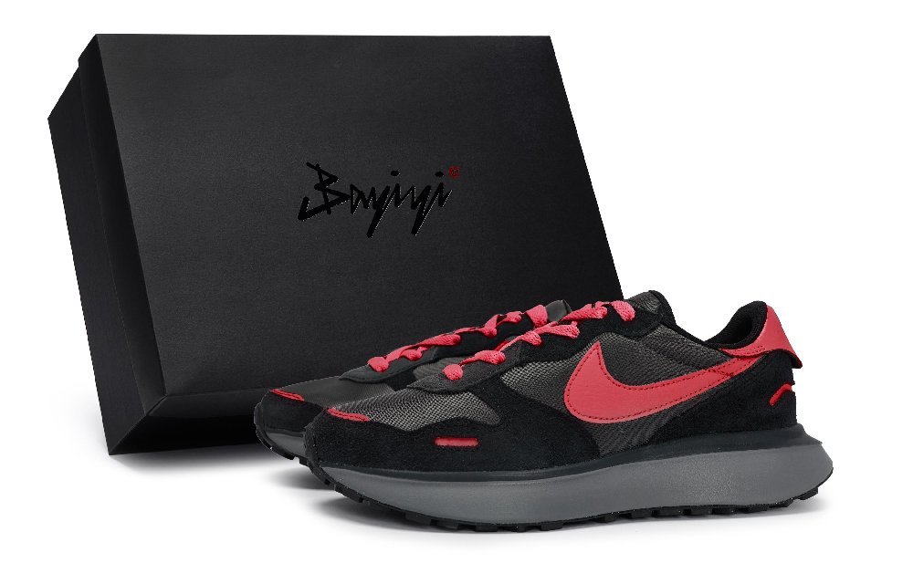 Nike Phoenix Waffle Wear-Resistant Slip-Resistant Low-Top Casual Shoes Women's Black Red