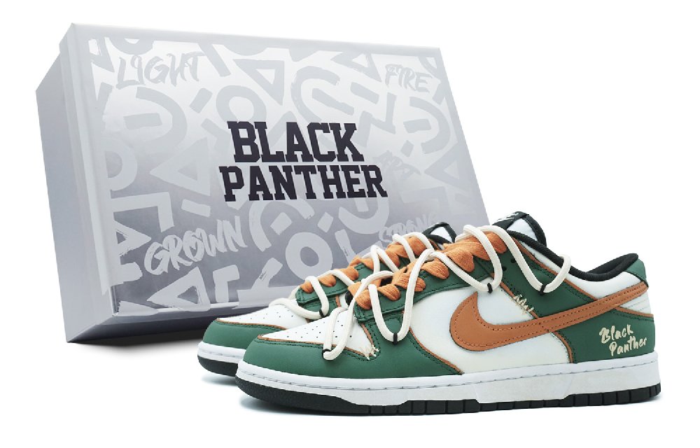 Nike Dunk Low Low-Top Skateboard Shoes GS Green Orange