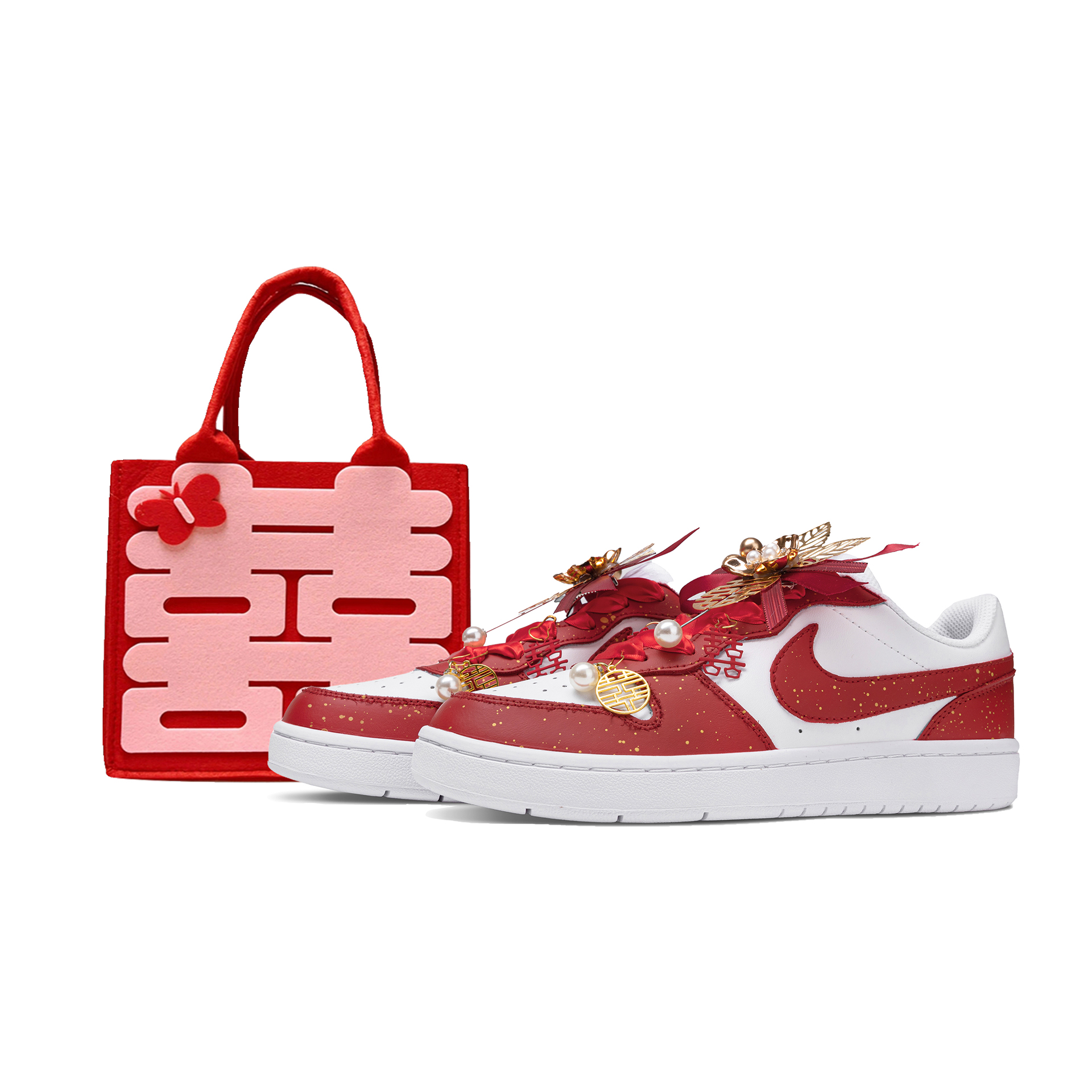 Nike Court Borough 2 Blissful Union Low top Skateboard Shoes Unisex Red Envelope