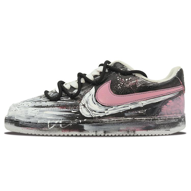 Nike Court Vision 1 Skateboard Shoes Men Low-Top Black/Pink/White