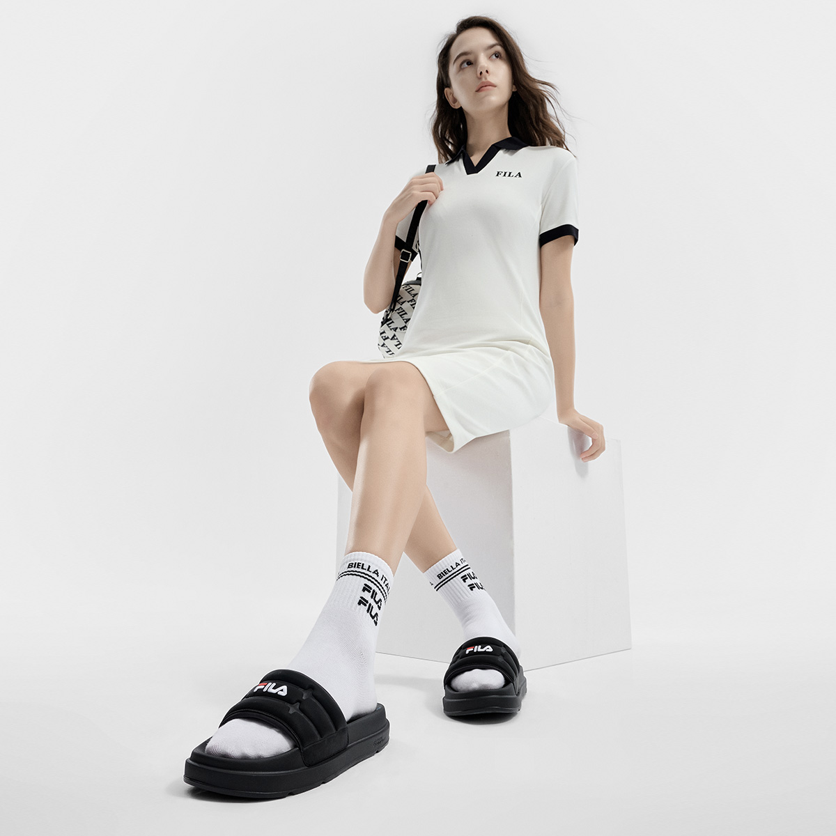 FILA DRIFTER Slide Slippers Women's Pitch Black купить в интернет-магазине Yoocart с быстрой доставкой по России.