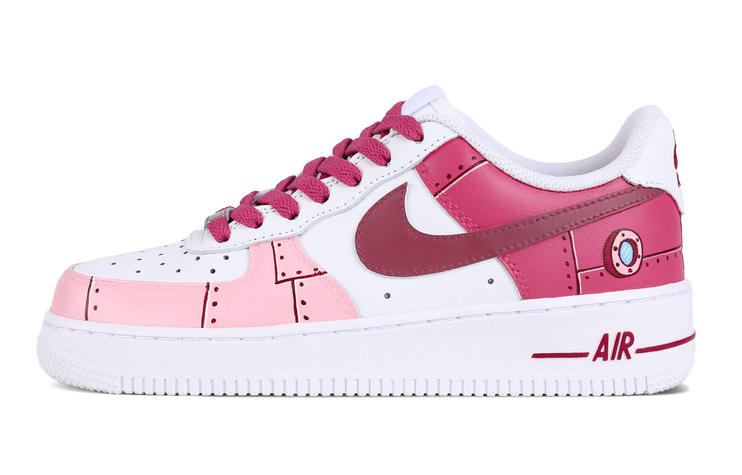 Nike Air Force 1 Cushioning Low top Skateboard Shoes Unisex Fuchsia