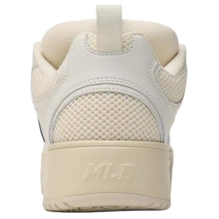 MLB Chunky Wide Anti Slip Wear Resistant Low Top Skateboard Shoes Unisex White Black