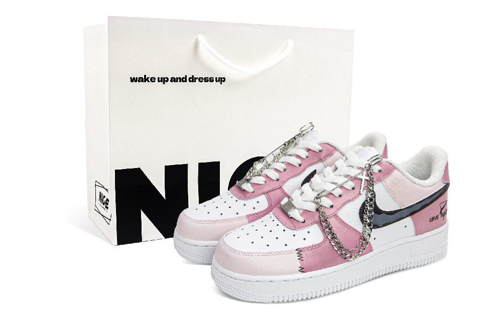 Nike Air Force 1 Abrasion Resistant Low Top Skateboard Shoes Unisex Pink
