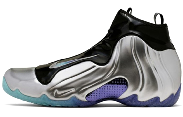 Nike Air Flightposite Vintage Basketball Shoes Unisex Mid top Silver/Black