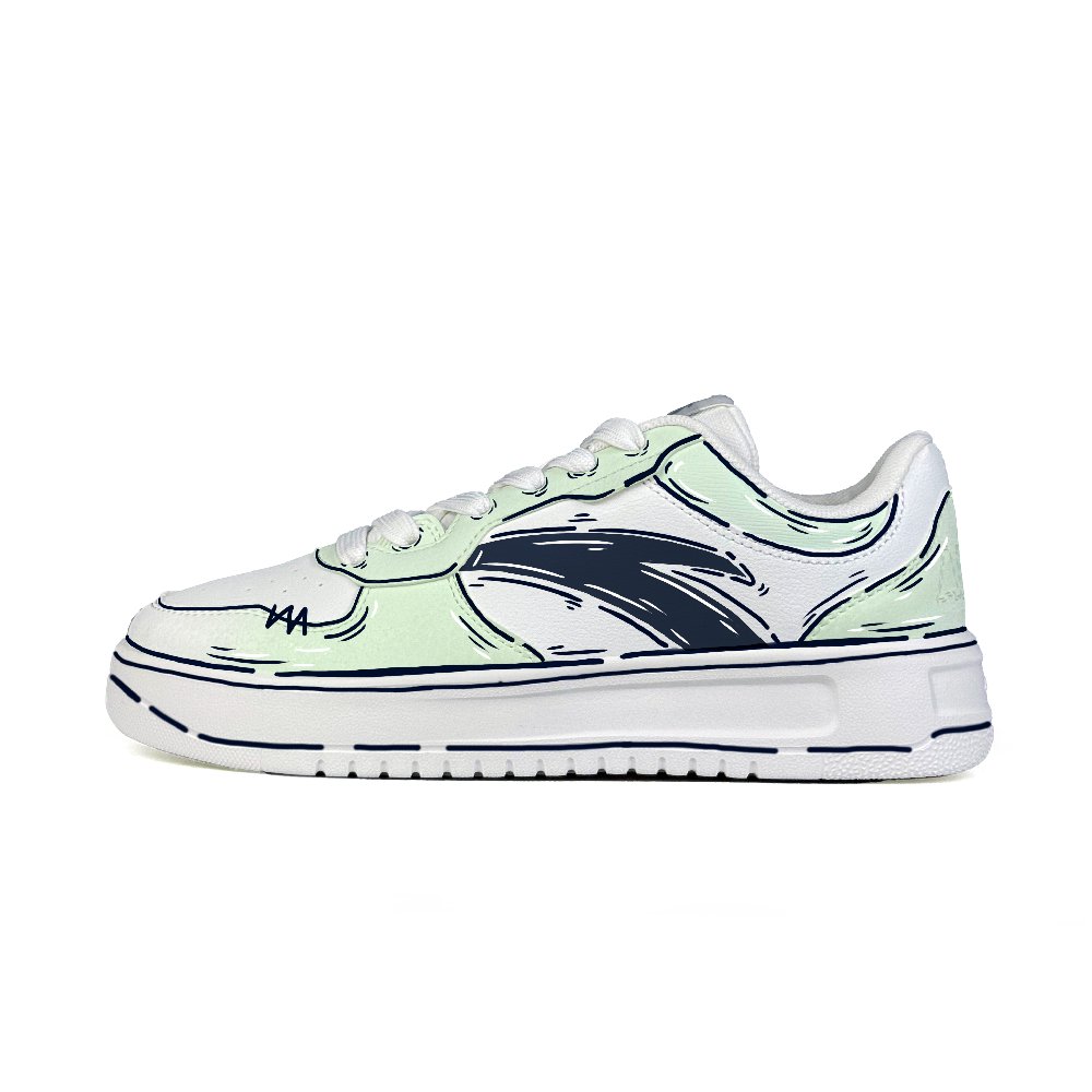 Anta Relaxed Slip Resistant, Abrasion Resistant, Lightweight Low Top Skateboard Shoes Unisex Light Green