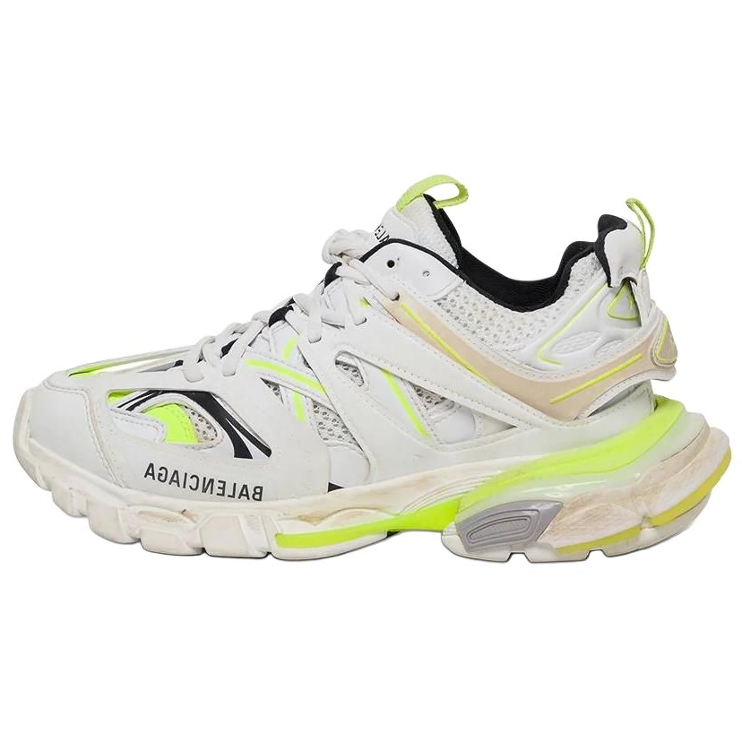 Balenciaga Track Worn Out In White Fluo Yellow Women's