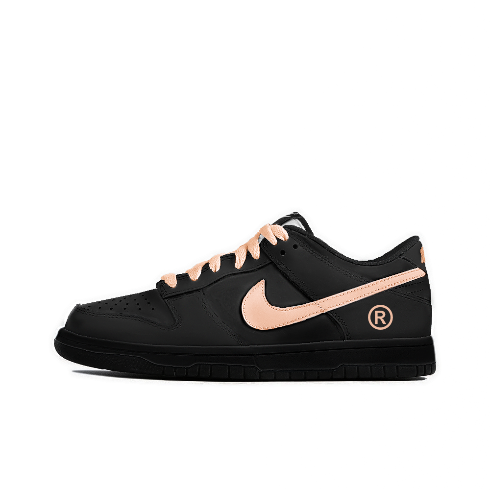 Nike Dunk None Ox Anti-Slip Wear-Resistant Low-Top Skateboard Shoes Unisex Black Orange