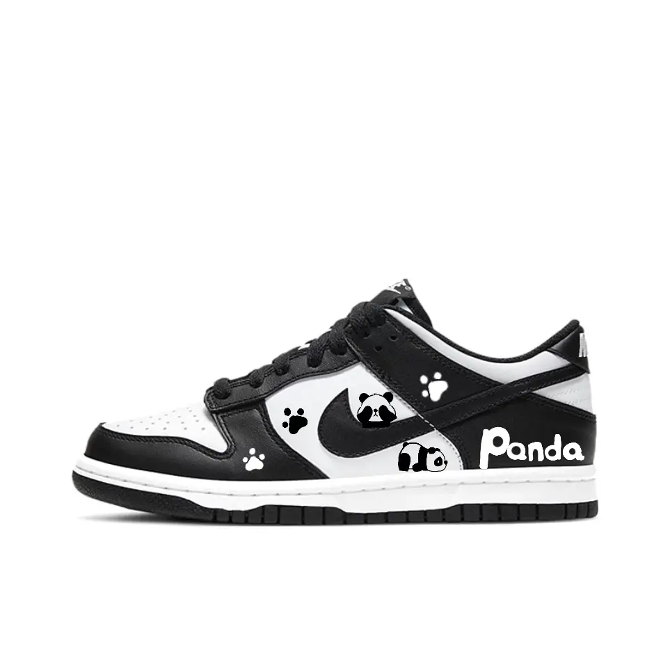 Nike Dunk SB Abrasion Resistant Low top Skateboard Shoes Unisex Black White