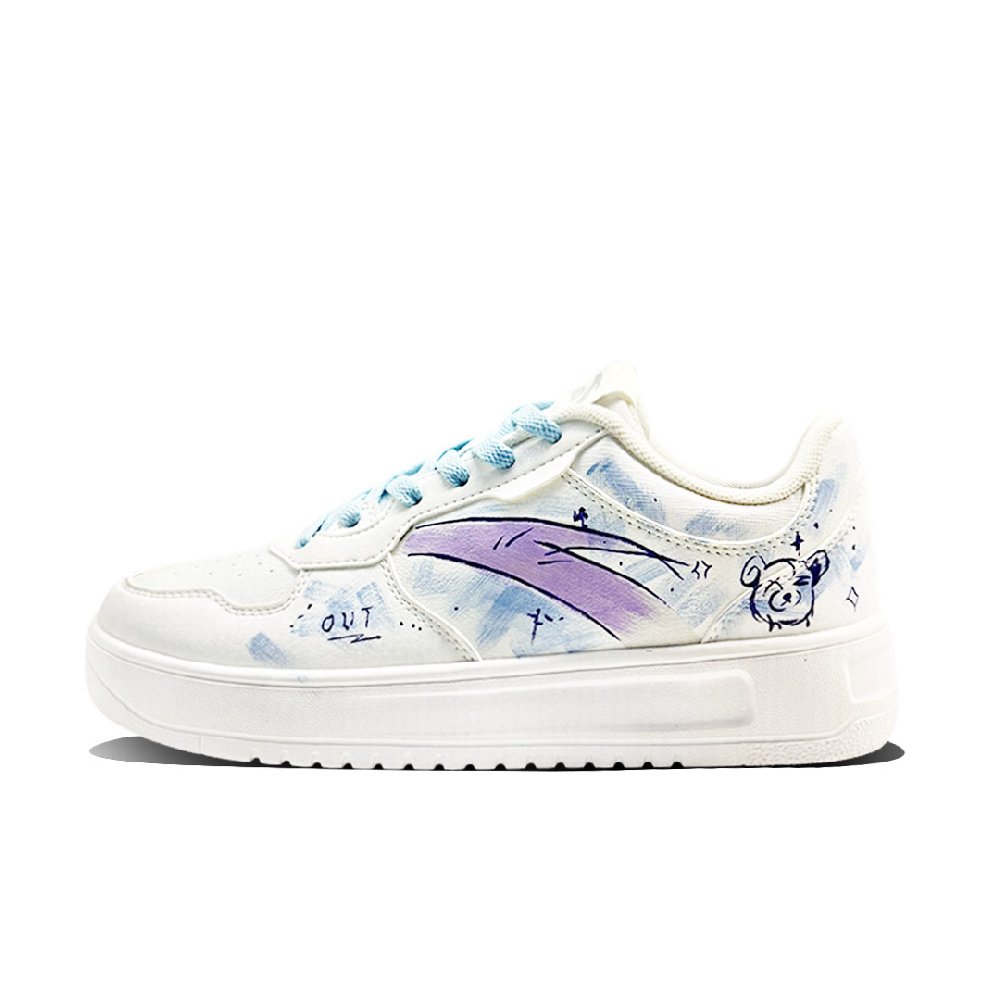 Anta Relaxed Lightweight And Breathable Low Top Skateboard Shoes Women's Blue Purple