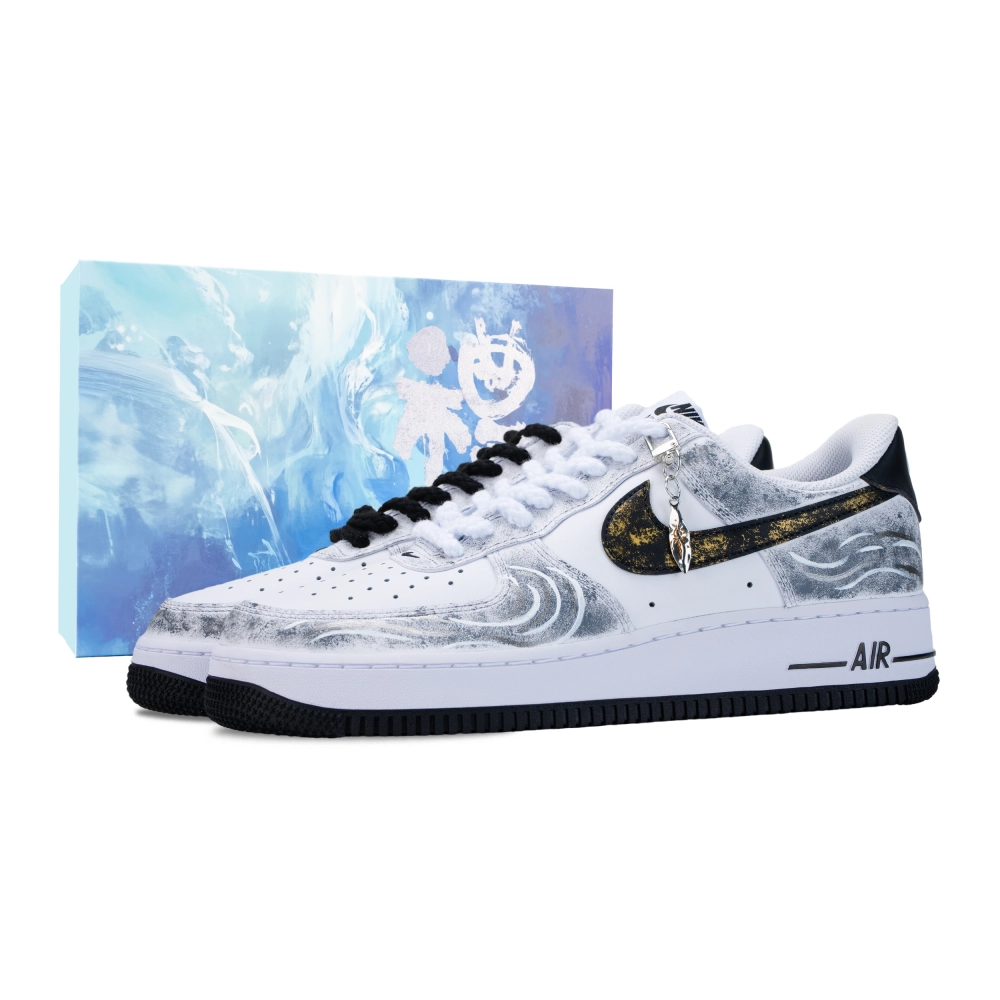 Nike Air Force 1 Homecoming Dreams Abrasion Resistant Low top Skateboard Shoes Men's Gray Gold