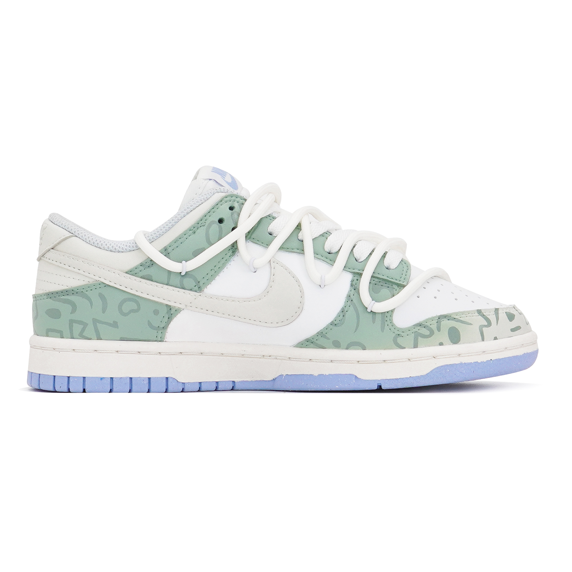 Jordan Dunk Low Top Skateboard Shoes Women's White Green