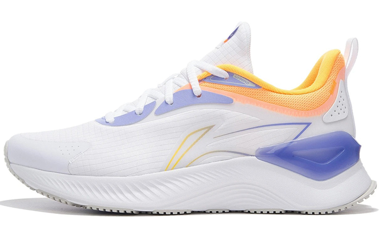 LiNing YueYing Element Cushioning Anti-Slip And Wear-Resistant Low-Top Running Shoes White Purple