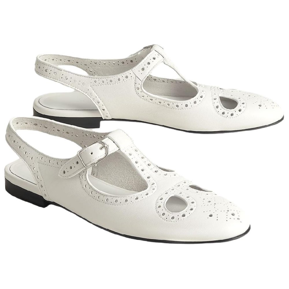 HERMES Kim Casual Single Shoes Women's White