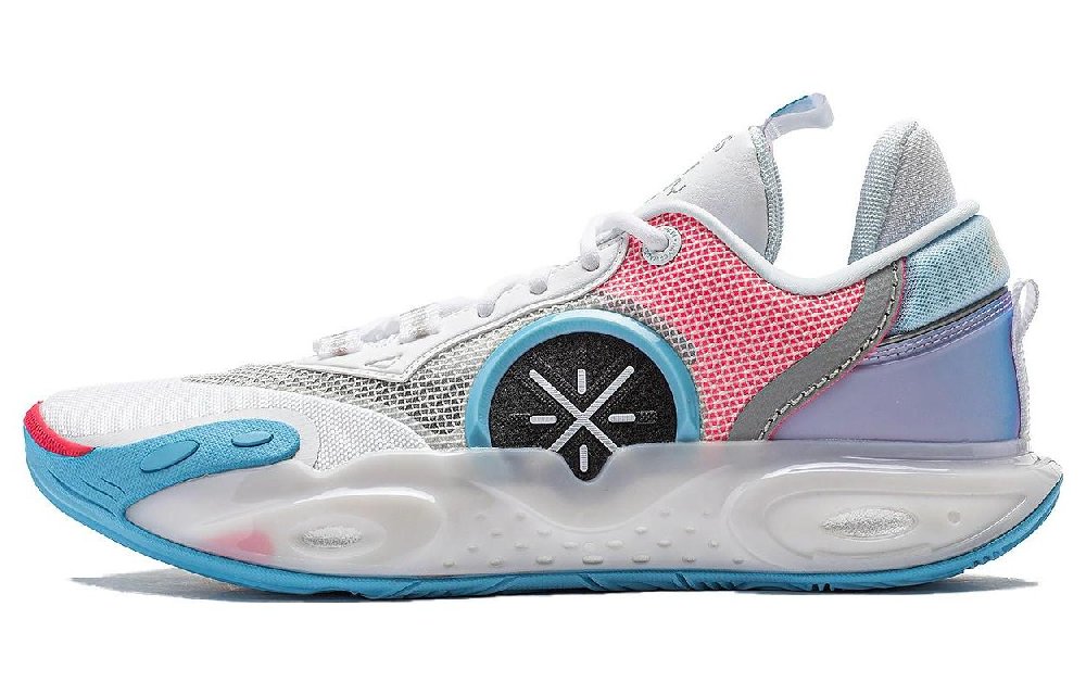 LiNing WADE ALLCITY 12 Cushioned Wear-Resistant Supportive Lightweight Rebound Low-Top Basketball Shoes Men's Blue Pink