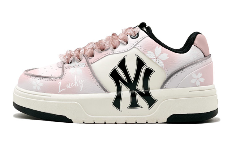 MLB Chunky Liner Romantic 520 Blue Cherry Blossom Love Casual Low-Top Skateboard Shoes Unisex Pink White