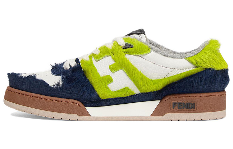 FENDI Match Low Top Stylish Skateboarding Shoes Men's White Blue Green