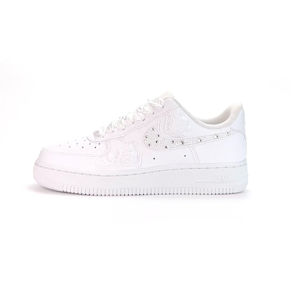 Nike Air Force 1 Low Rose Diamond Shadow Abrasion Resistant Low Top Skateboard Shoes Women's White