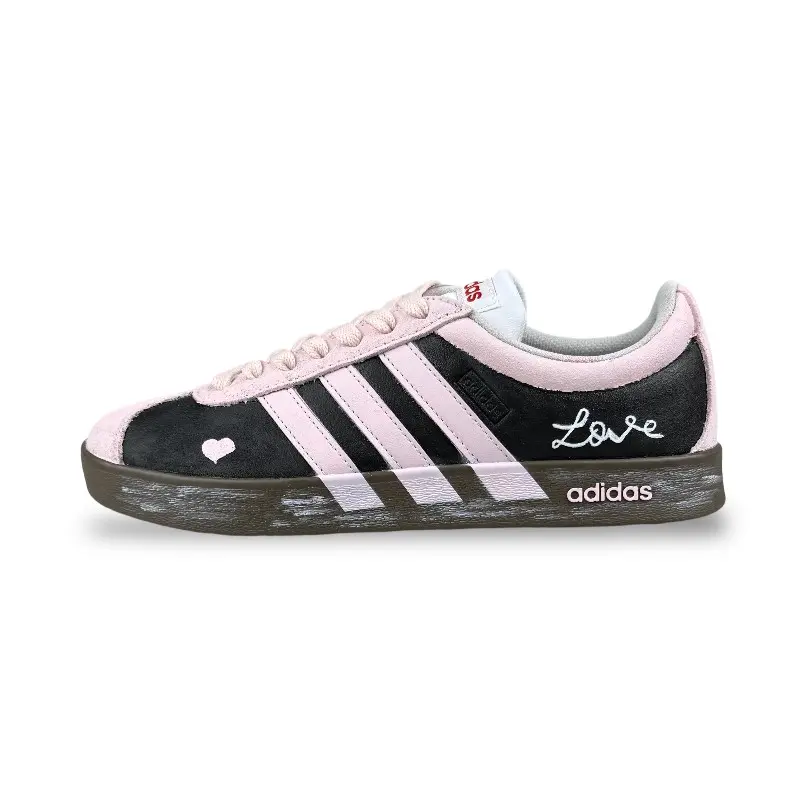 Adidas VL COURT 2.0 Abrasion Resistant Low top German Army Trainers Women's Black