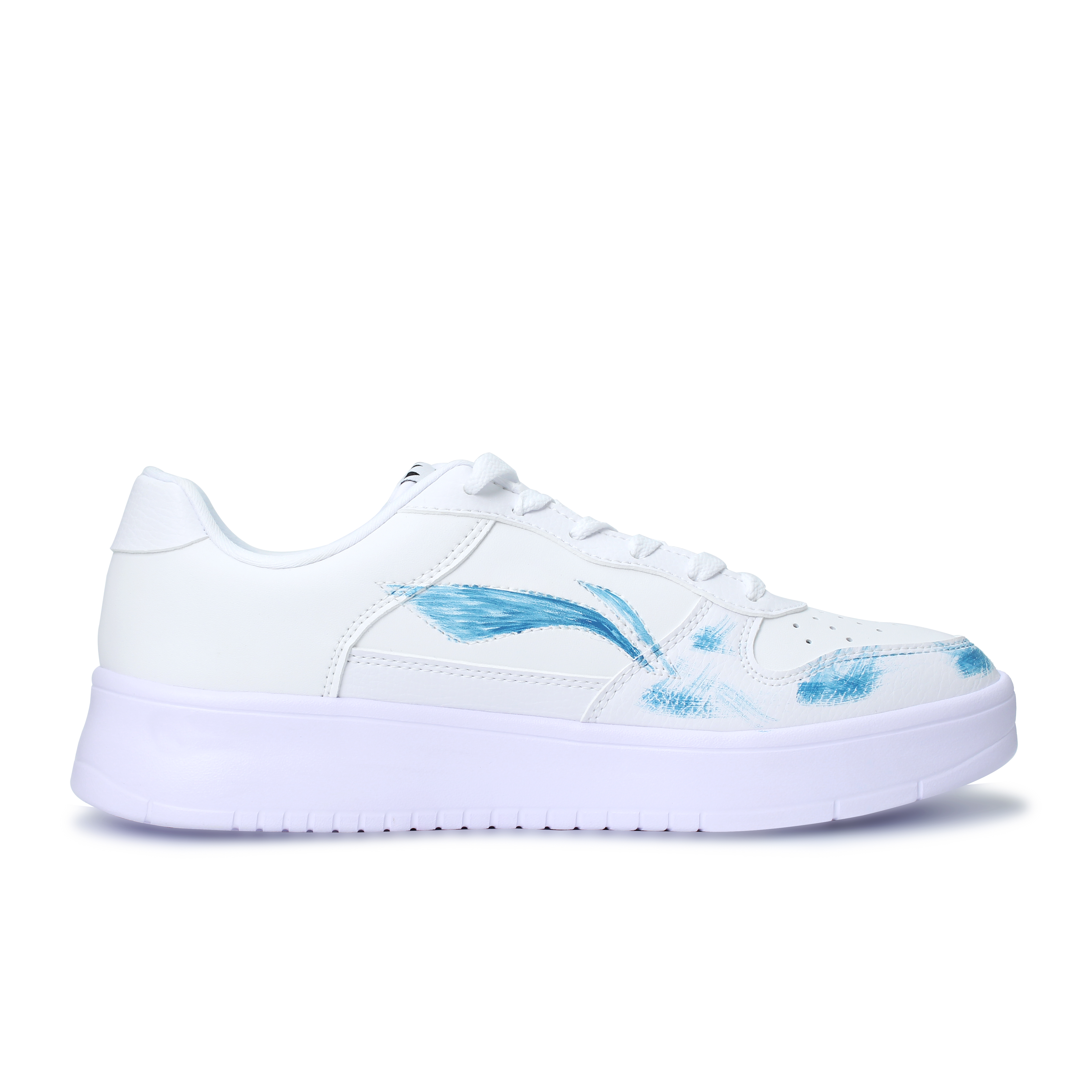 LiNing Pontoon Boats Lightweight And Breathable Low top Skateboard Shoes Unisex White