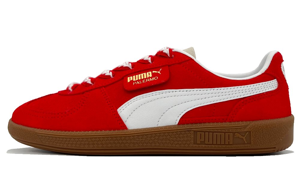 PUMA Palermo Anti-Slip Wear-Resistant Low-Top Skateboard Shoes Unisex Red