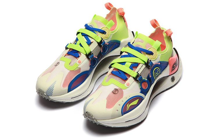 LiNing Cushioned Anti-Slip Wear-Resistant Breathable Lightweight Low-Top Sports Casual Shoes Women's White Blue Green