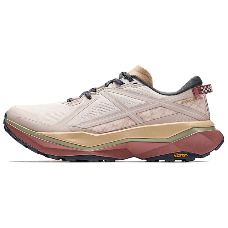Anta Non-slip Wear-resistant Shock Absorption Low-Top Carbon Plate Trail Running Running Shoes Women's White Brown