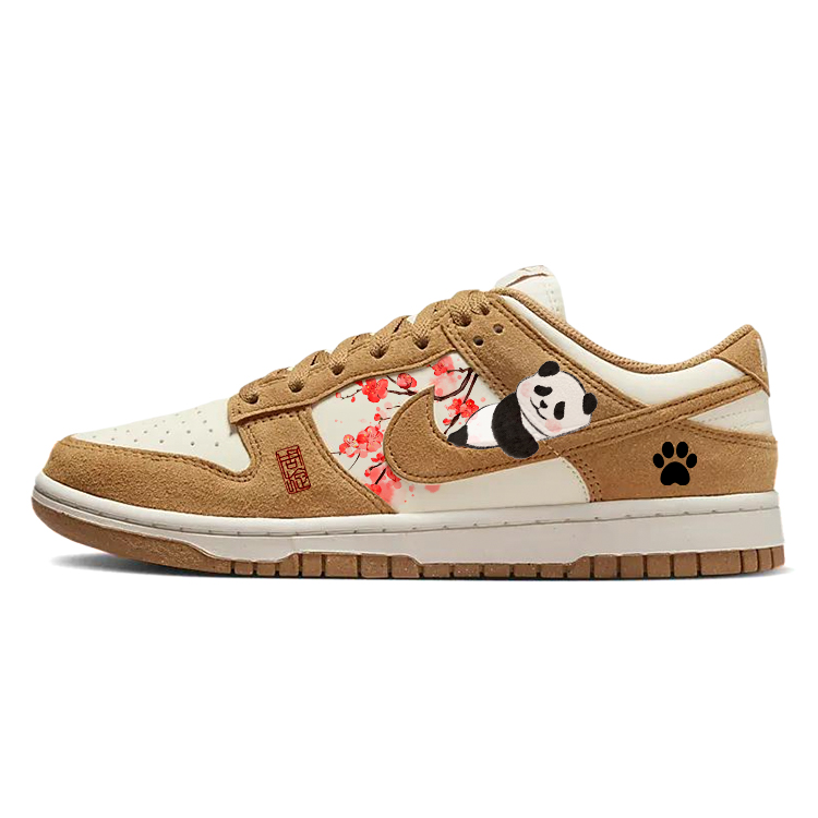 Nike Dunk Anti-Slip Wear-Resistant Low-Top Skateboard Shoes Unisex Beige Yellow