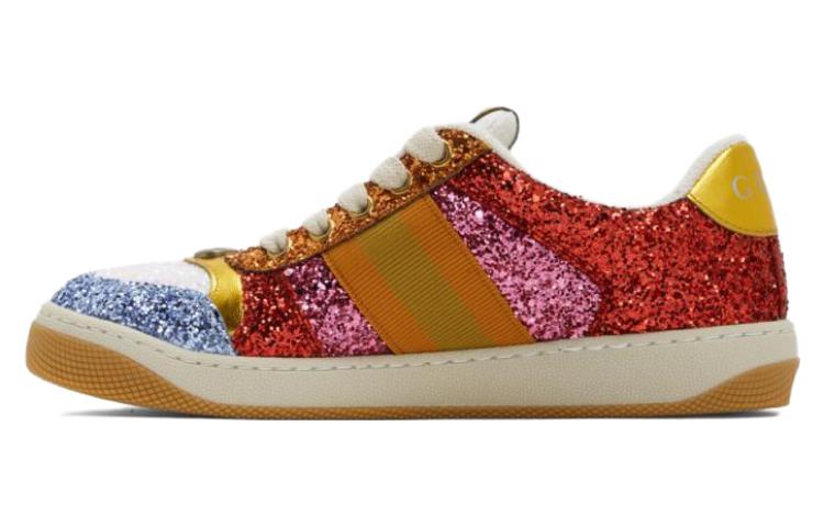 GUCCI Glitter-Embellished Screener Sneakers Multi Women's