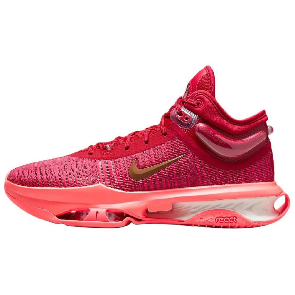 Nike AIR ZOOM GT JUMP 2 Anti-Slip Wear-Resistant Mid-Top Basketball Shoes Unisex Red