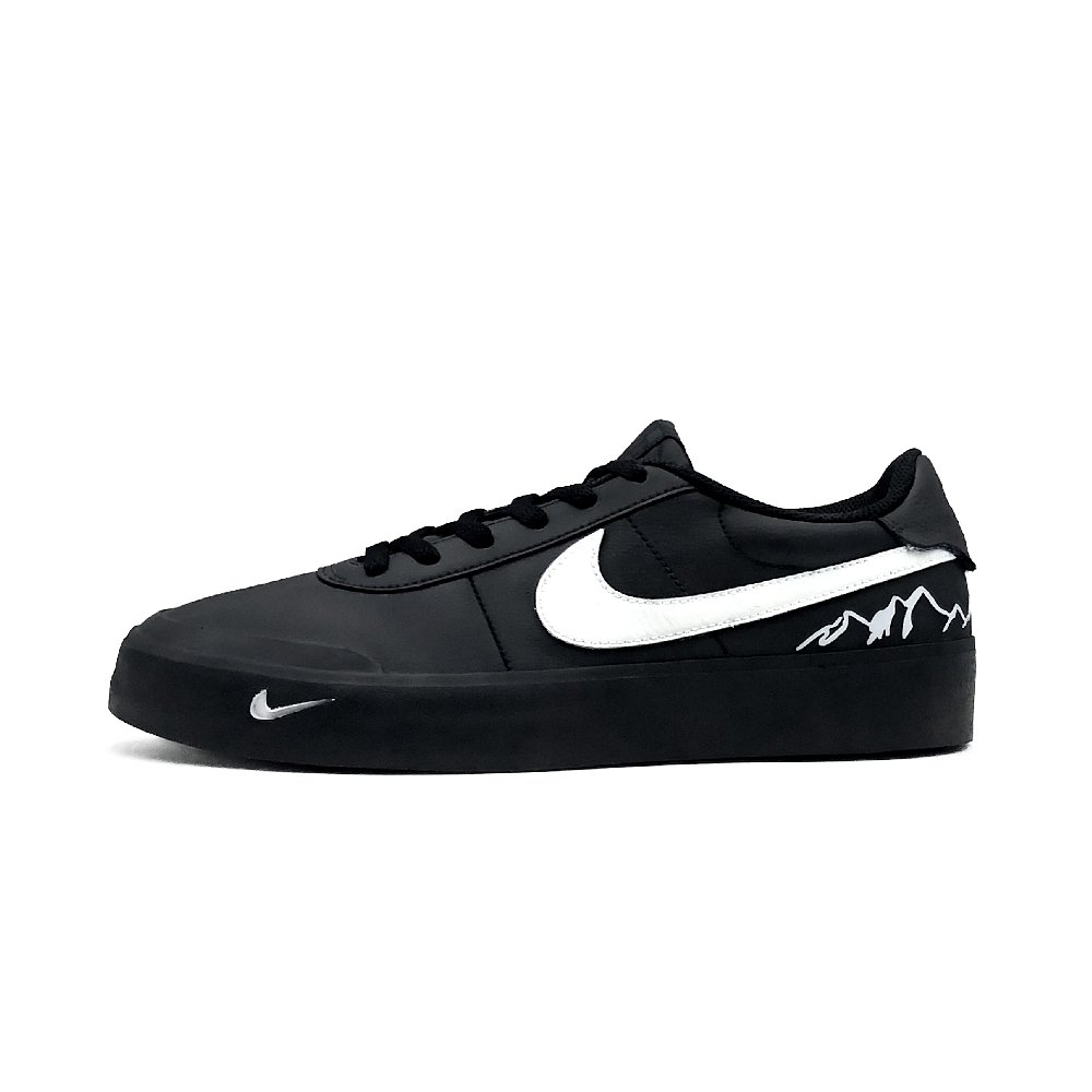 Nike Court Shot Peak Abrasion Resistant Low Top Skateboard Shoes Men's Black White