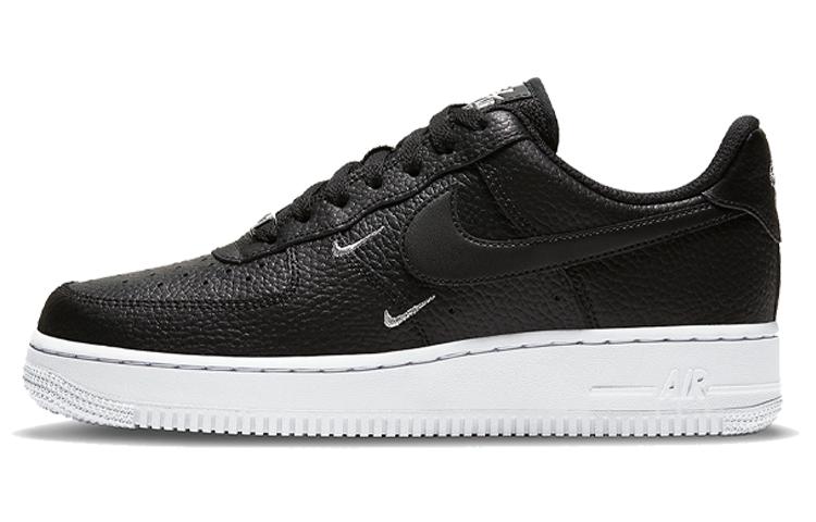 Nike Air Force 1 Low '07 Essential Black White Silver Mini Swoosh Women's