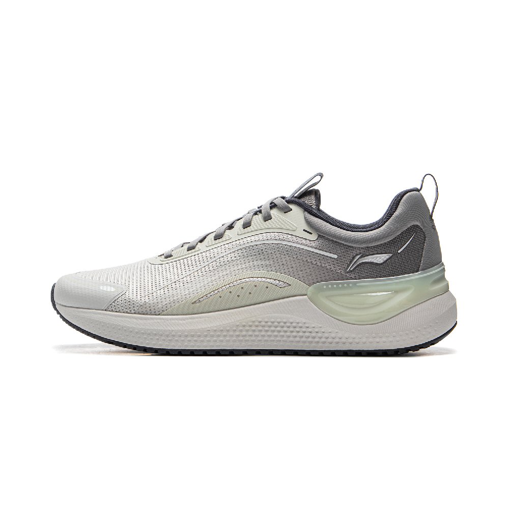 LiNing Cushioned Anti-Slip And Wear-Resistant Lightweight Low-Top Running Shoes Men's Gray