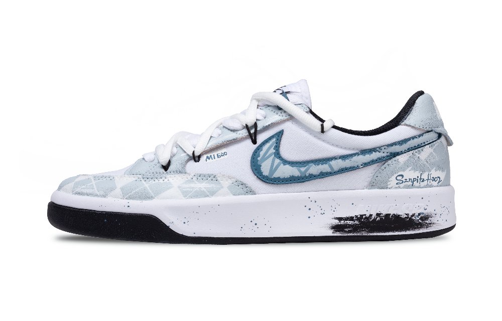 Nike SB Adversary Blue And White Checkered Slip Resistant Low Top Skateboard Shoes Men's Light Blue