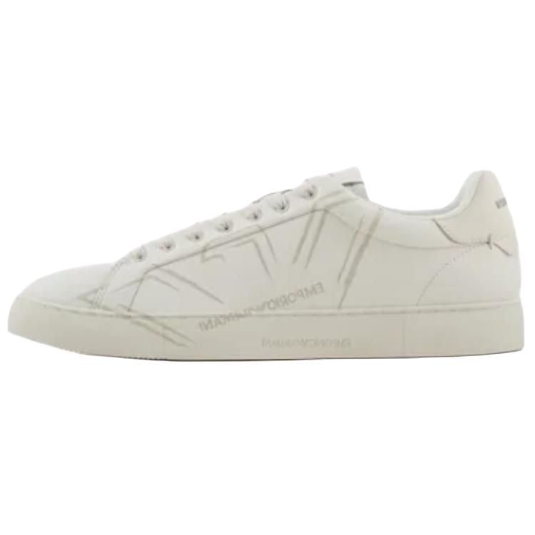 EMPORIO ARMANI Low Top Skateboard Shoes Men's White