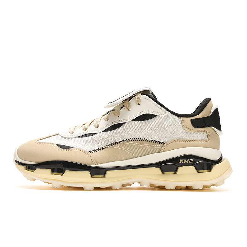 FILA KM2 Anti-Slip Wear-Resistant Low-Top Casual Shoes Men's Early Snow/Beige Yellow